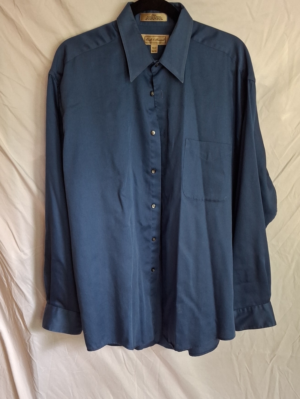 croft & barrow Solid Dark Blue Long-Sleeve Dress Shirt
